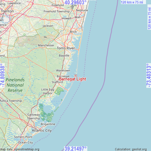 Barnegat Light on map