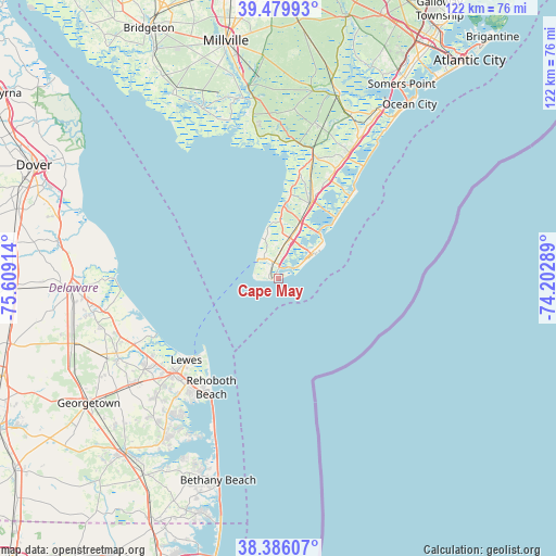 Cape May on map
