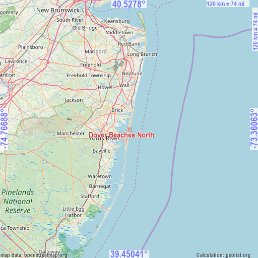 Dover Beaches North on map