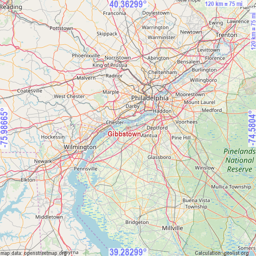 Gibbstown on map