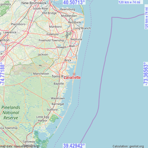 Lavallette on map