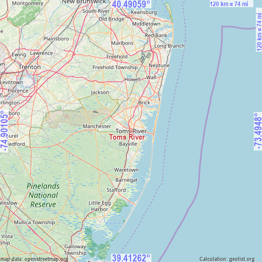 Toms River on map