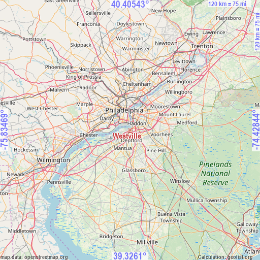 Westville on map