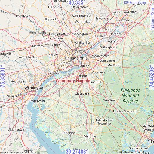 Woodbury Heights on map