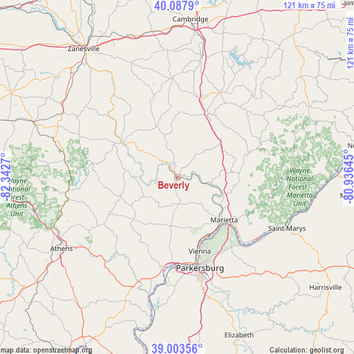 Beverly on map