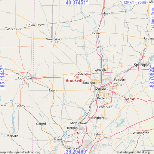 Brookville on map