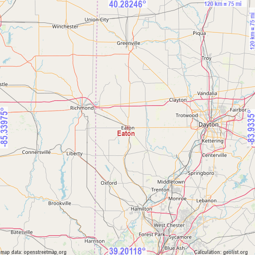 Eaton on map