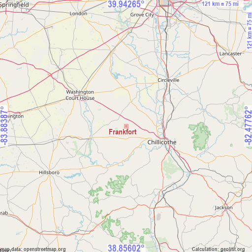 Frankfort on map