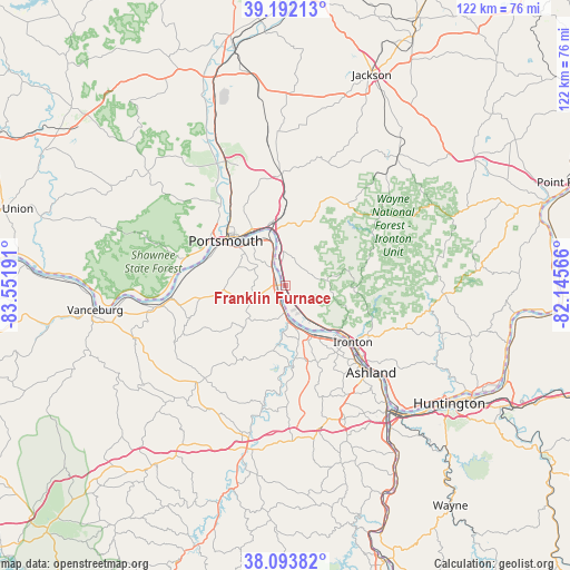 Franklin Furnace on map