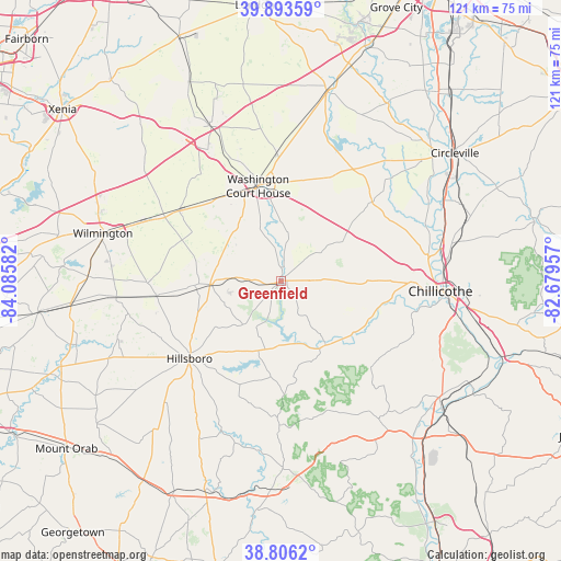 Greenfield on map