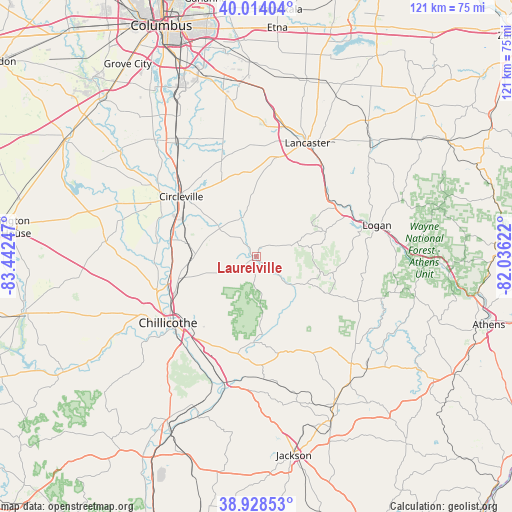 Laurelville on map