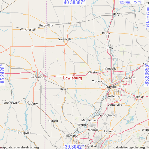 Lewisburg on map