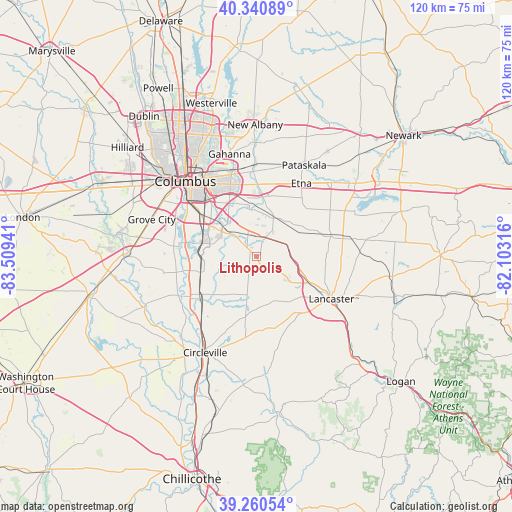 Lithopolis on map