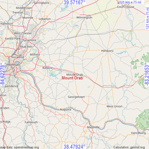 Mount Orab on map