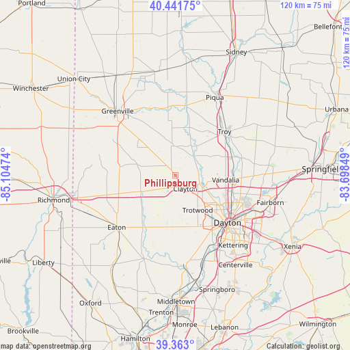 Phillipsburg on map