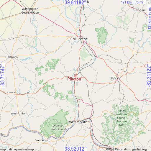 Piketon on map