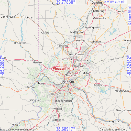 Pleasant Hills on map