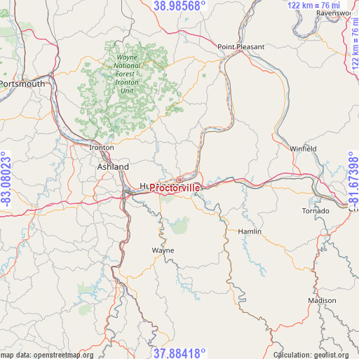 Proctorville on map