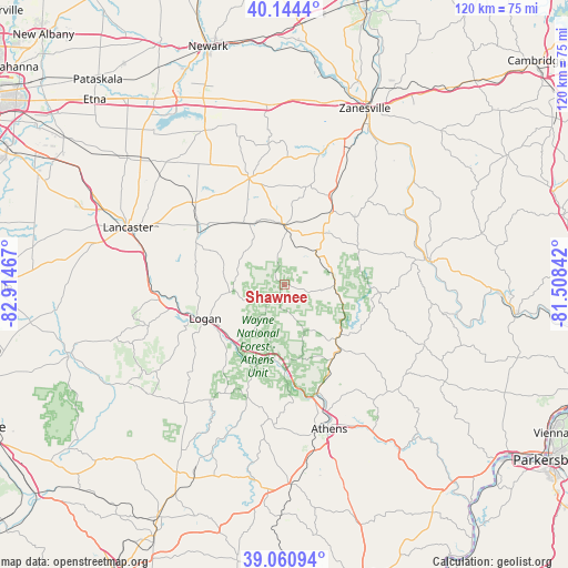 Shawnee on map