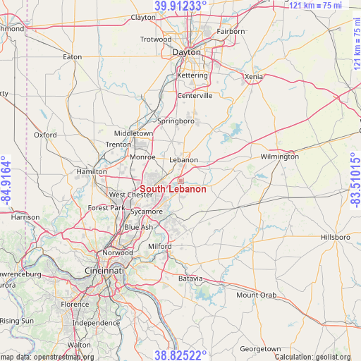 South Lebanon on map