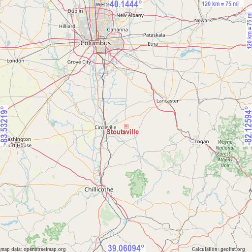 Stoutsville on map