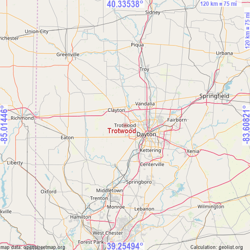 Trotwood on map