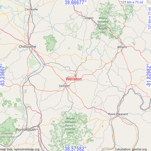 Wellston on map