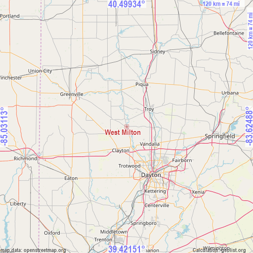 West Milton on map