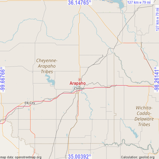 Arapaho on map