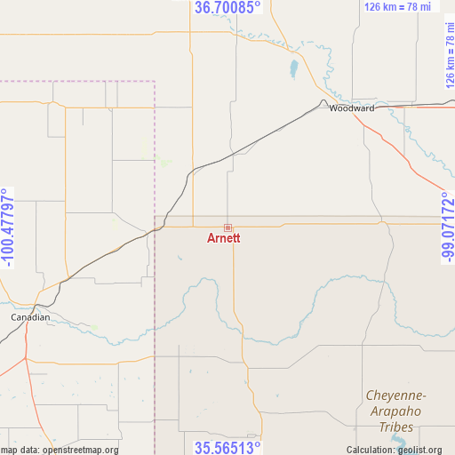 Arnett on map