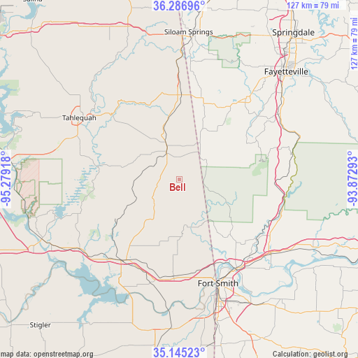 Bell on map