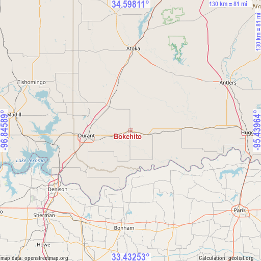 Bokchito on map