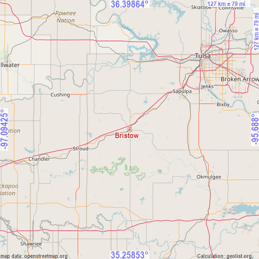 Bristow on map
