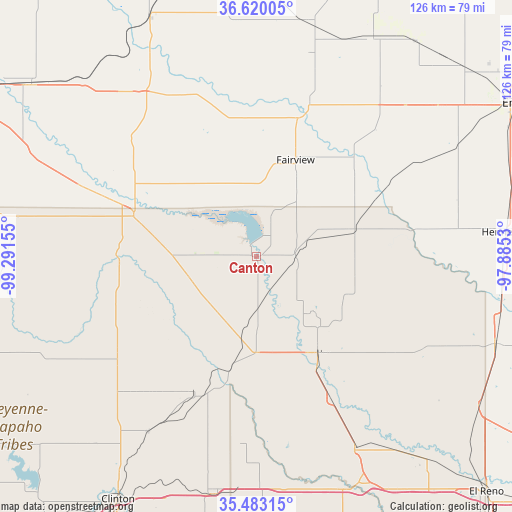 Canton on map