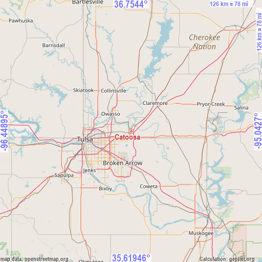 Catoosa on map