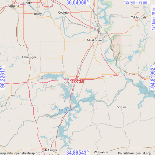 Checotah on map