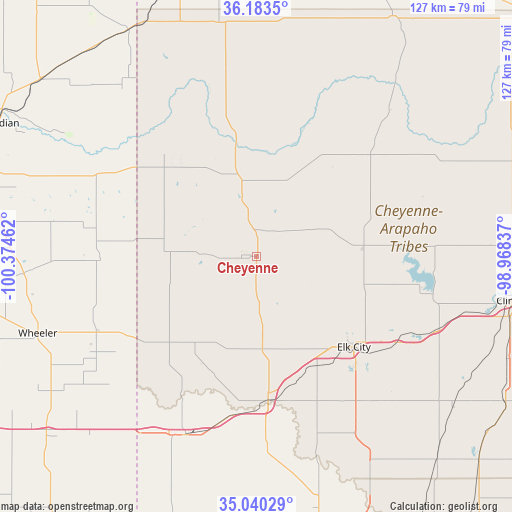 Cheyenne on map