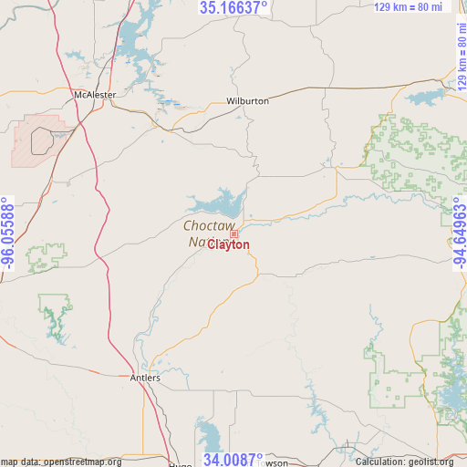 Clayton on map