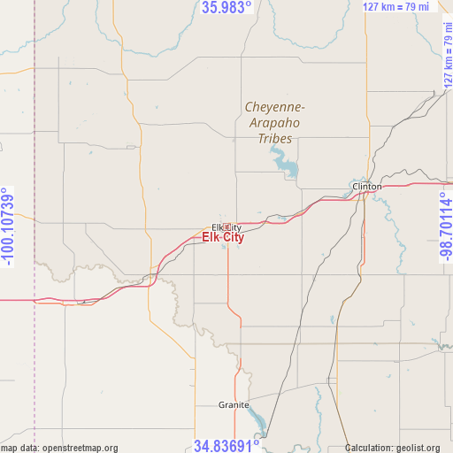 Elk City on map