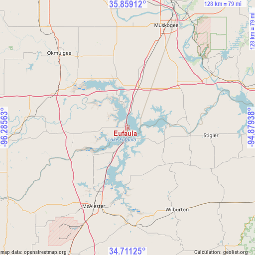 Eufaula on map