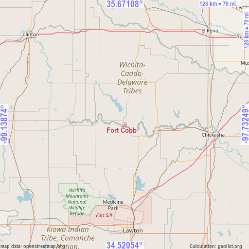 Fort Cobb on map