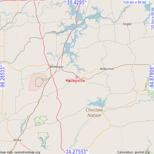 Haileyville on map