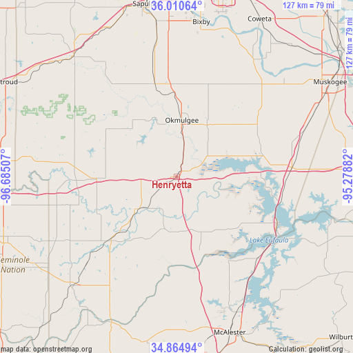 Henryetta on map