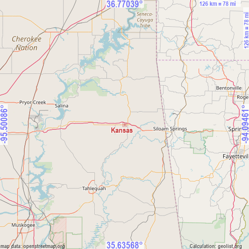 Kansas on map