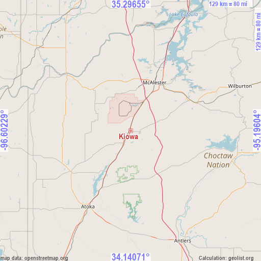 Kiowa on map