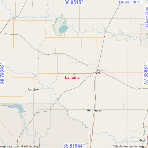 Lahoma on map