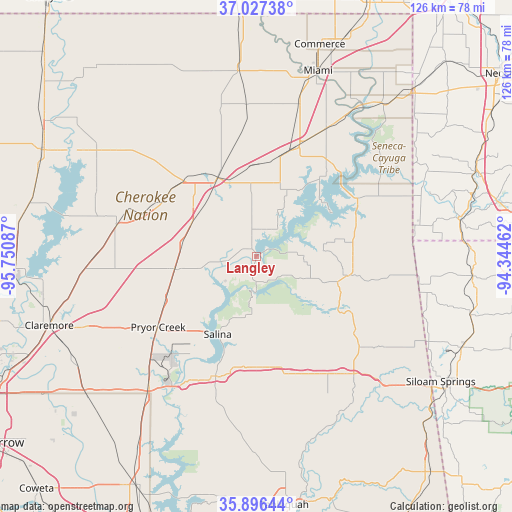 Langley on map