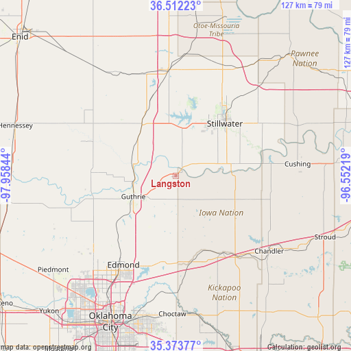 Langston on map