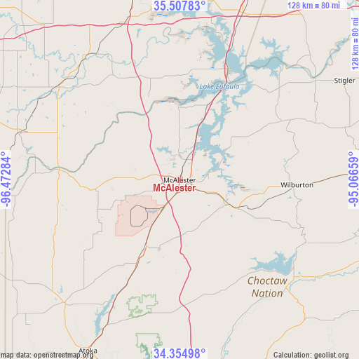 McAlester on map