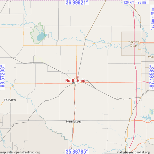 North Enid on map